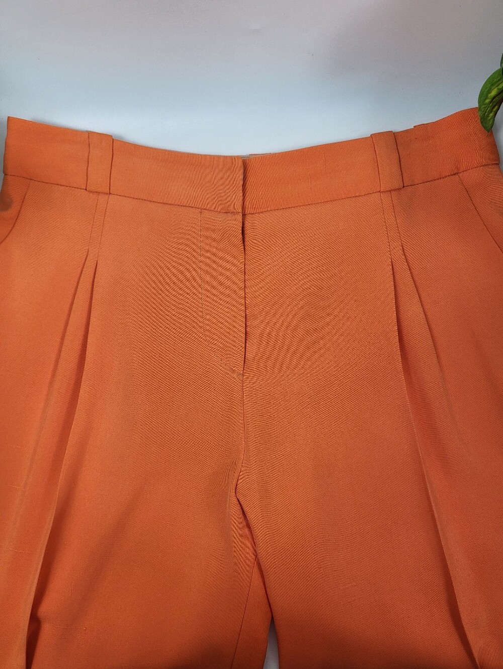 Giorgio Armani Orange Silk -Straight Wide Leg Pants Maximalist Bougie 44 / 8/10 - Picture 3 of 8